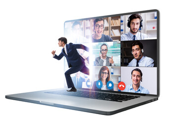 Videoconferencing concept with people in online call