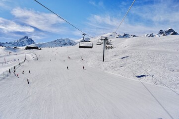 ski lift in the mountains