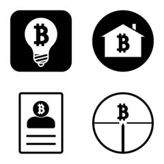 Bitcoins1-2 Flat Icon Set Isolated On White Background