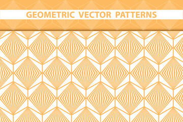 Set of vector seamless pattern texture geometric shapes. Abstract ARCHITECTURAL style coloring background in orange color. Mosaic Texture Decorative Print