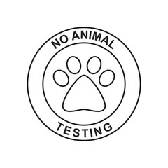 No animal testing label icon in black line style icon, style isolated on white background