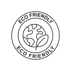 Eco friendly icon in black line style icon, style isolated on white background