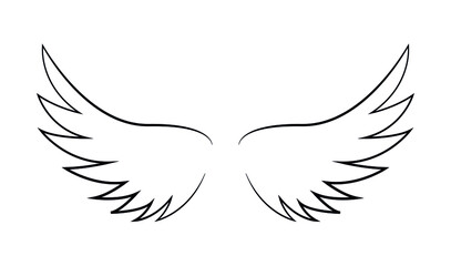 Angel wings icon. Wings symbol, wing illustration. EPS 10 vector illustration