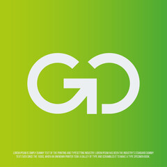 Modern professional logo with the letters GO. GO Monogram