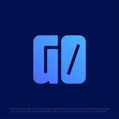 Modern professional logo with the letters GO. GO Monogram