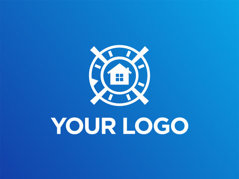 Modern professional logo with an image of a safe and a house