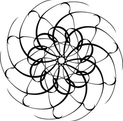 Distorted Sketch radiating abstract shape