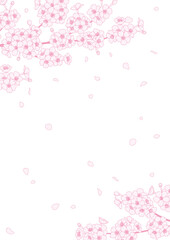 桜の花のフラットイラスト
