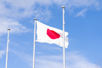 Fototapeta na wymiar 日本の国旗と空