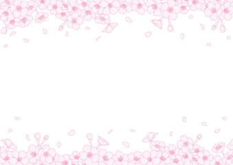 Fototapeta na wymiar 桜の花のフラットイラスト