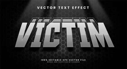 Obraz premium Victim editable text style effect with minimalist concept.