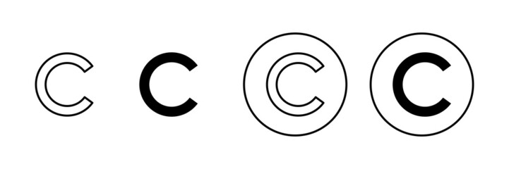 Copyright icons set. copyright sign and symbol