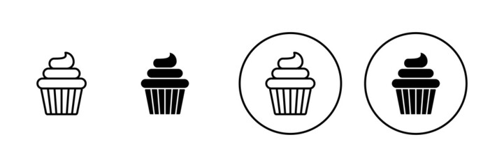 Cup cake icons set. Cup cake sign and symbol