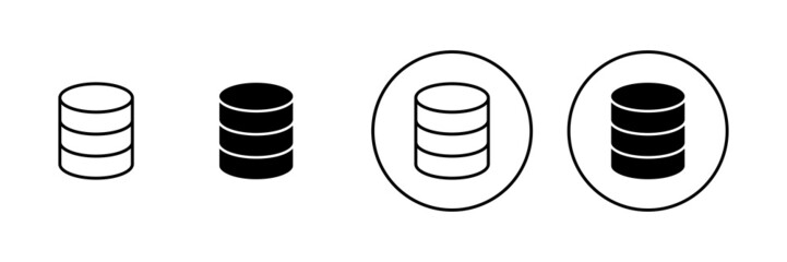 Database icons set. database sign and symbol