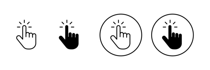 Hand cursor icons set. cursor sign and symbol. hand cursor icon clik