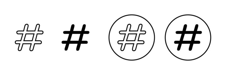 Hashtag icons set. hashtag sign and symbol