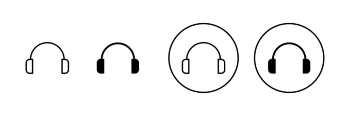 Headphone icons set. Headset sign and symbol