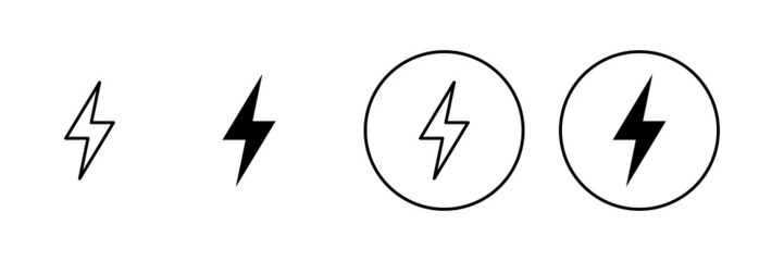 Lightning icons set. electric sign and symbol. power icon. energy sign