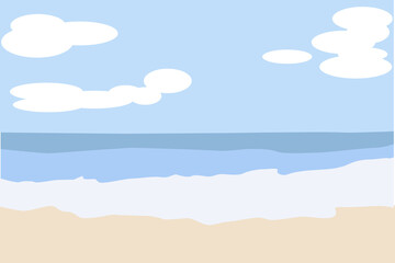 Fototapeta na wymiar 可愛い浜辺の海の風景