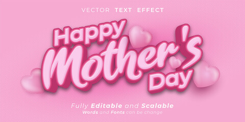 Realistic banner editable text Special happy mother's day