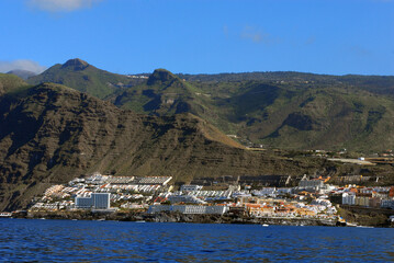 big mountains in ocean island in Tenerife Canary Islands