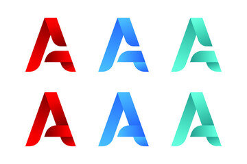 Letter A Logo Set. Gradient Letter A Icon.