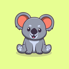 Cute koala doodle illustration, koala cartoon outline