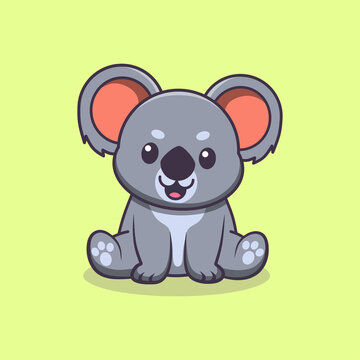 recommend clip art: Cute koala doodle illustration, koala cartoon outline