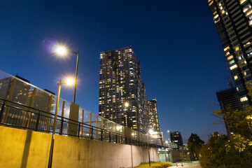 Fototapeta na wymiar Night view of high-rise condominiums in Tokyo, Japan_79