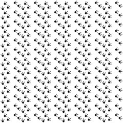 Obraz premium Seamless pattern with green frog footprints. Animal foot icon vector illustration.