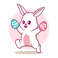Easter bunny cartoon illustration