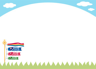 晴れた空とこいのぼりをイメージしたこどもの日フレーム
