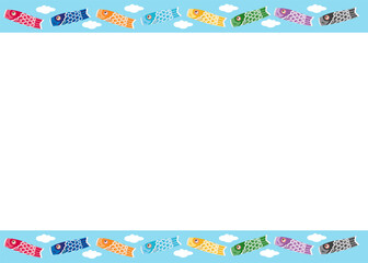 カラフルなこいのぼりをイメージしたこどもの日フレーム