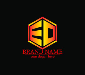 EO,eo creative polygon two letter logo design victor,EO letter logo