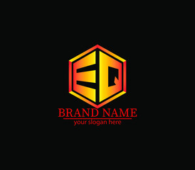 EQ,eq creative polygon two letter logo design victor,EQ letter logo