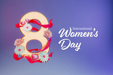 Happy International Women's Day for Invitation or Greeting 
