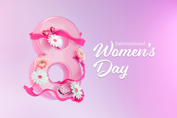 Happy International Women's Day for Invitation or Greeting 