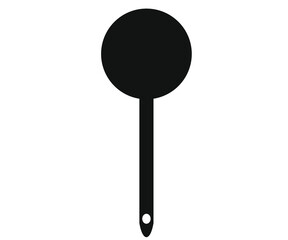 isolated black spoon vector icon