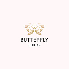 Butterfly logo linear vector icon
