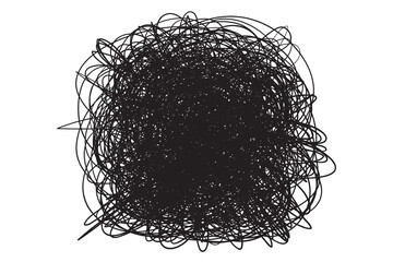 Chaos waved wallpaper. Chaotic pattern on white. Tangled texture with lines. Hand drawn dinamic scrawls. Background with lines and waves. Print for banners, posters, flyers and textiles