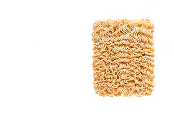 Instant noodles isolated on white background.