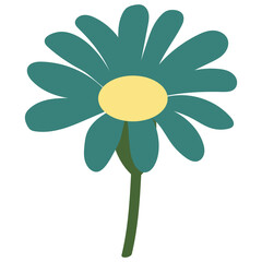 Blue flower vector illustration in flat color design