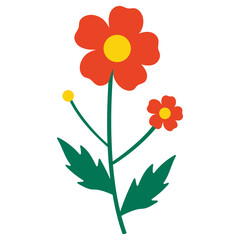 Colorful flowers vector illustration in flat color design