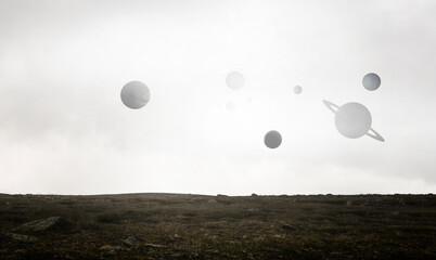 Image of outer space. . Mixed media