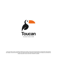 Exotic toucan bird animal logo icon symbol template vector.