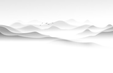 Chinese style artistic conception ink landscape painting