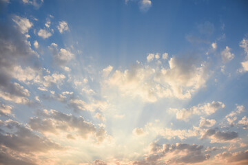 Bright orange sky and light of the sun