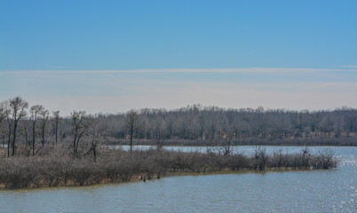 The view of Lake Hugo at Klamichi Park Recreation Area in Sawyer, Oklahoma