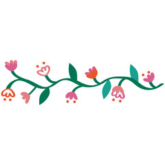 Colorful flowers ornament vector illustration in flat color design