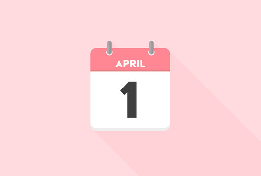 4月1日のかわいい日めくりカレンダー - 新学期・新年度の始まりのイメージ素材
